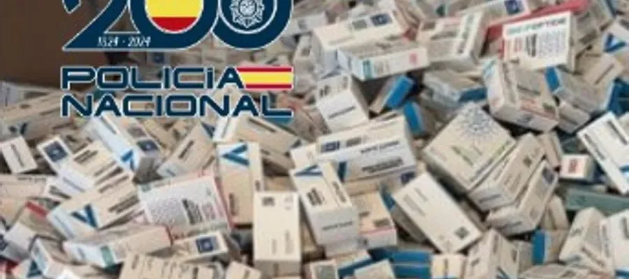 Polisen hittade 1 774 300 doser med anabola steroider. (Bild: Policia Nacional)